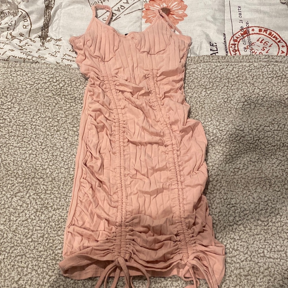 Pink adjustable bodycon dress